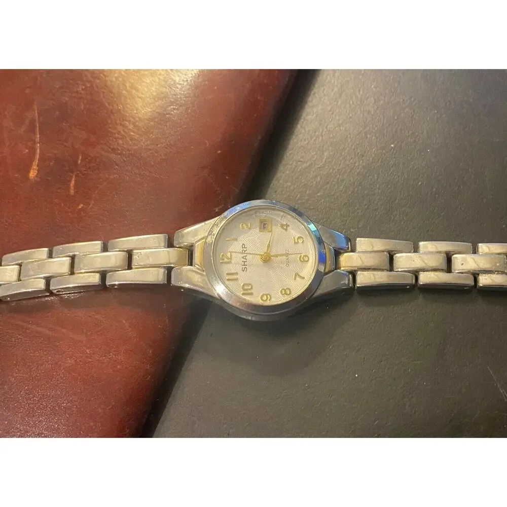 Women's 24mm Silver Tone Sharp Watch, Date, Bracelet Band, SHP2059